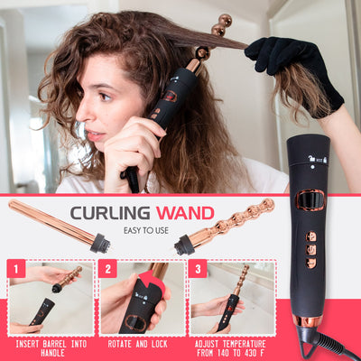 Blenci Interchangeable Curling Wand Set Blenci Hair Tools